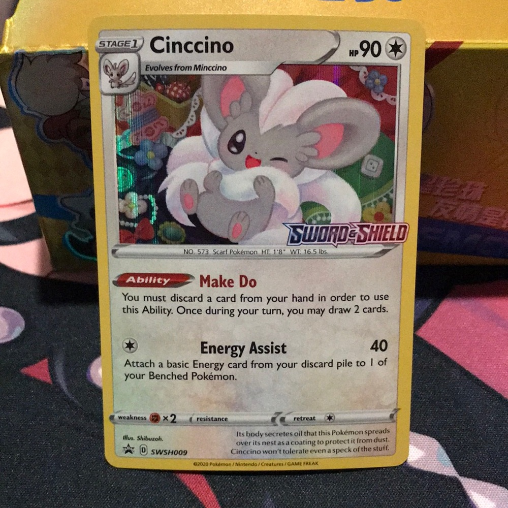 Cinccino Pokémon Card - Sword & Shield Stamped Promo